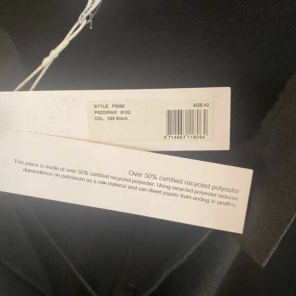 Ganni Crepe Mock Neck, 3/4 Length Sleeve Top - Picture 7 of 9